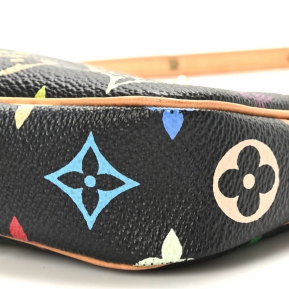 AUTHENTIC LOUIS VUITTON 
Monogram Multicolor Pochette Accessories Black - Picture 8 of 8